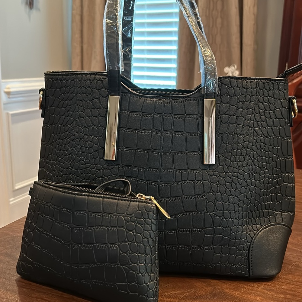 NWOT 2-Piece Black Handbag